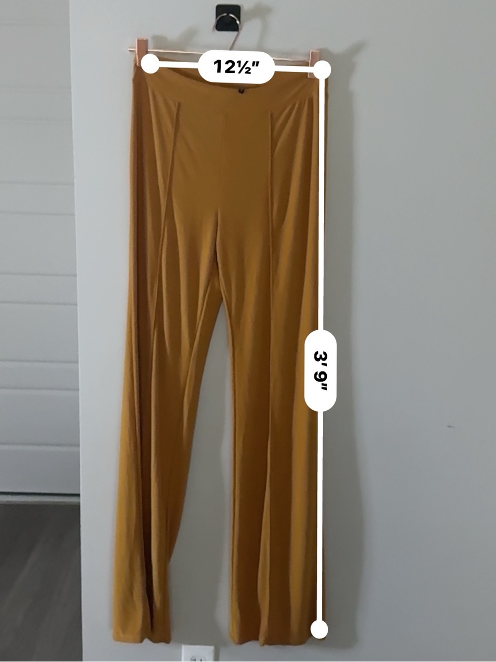 H&M Mustard Yellow Flare Wide Leg Pants XL - Picture 4 of 7